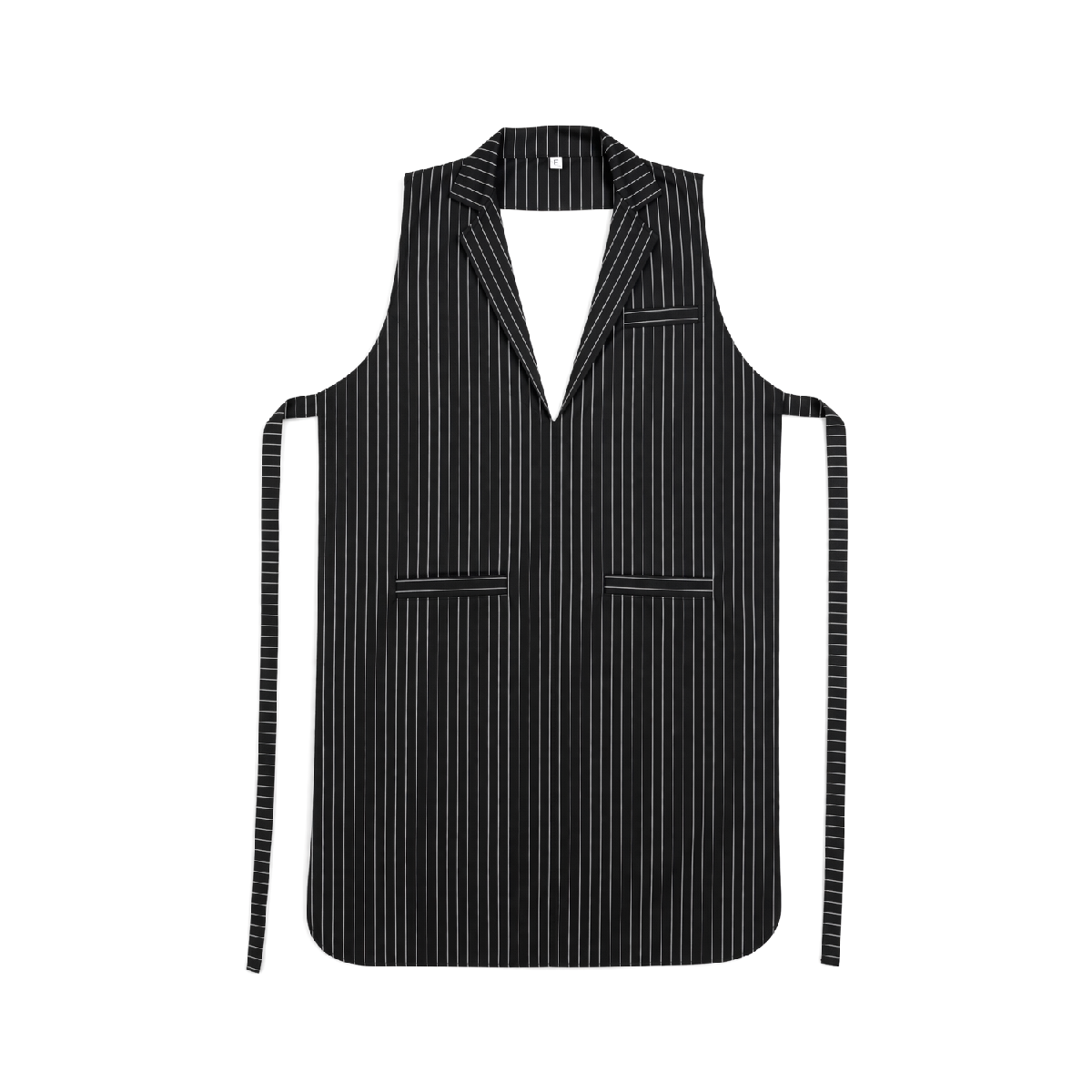 Premium Hospitality Apron Vest – Black Striped