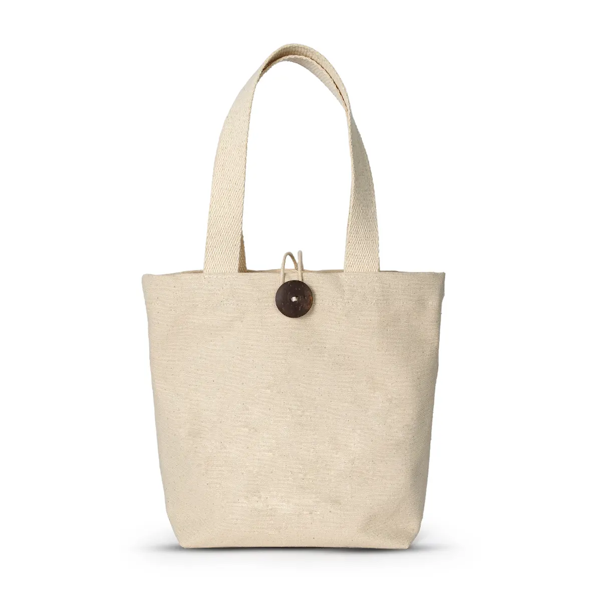 Small Canvas Tote Bag Button Closure